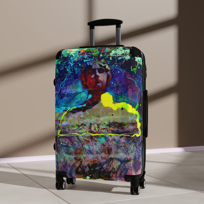 Getrott Eddy Bogaert Halloween Skull Graffiti Art Collection Poster 3 Black Cabin Suitcase Extended Storage Adjustable Telescopic Handle Double wheeled Polycarbonate Hard-shell Built-in Lock-Bags-Geotrott