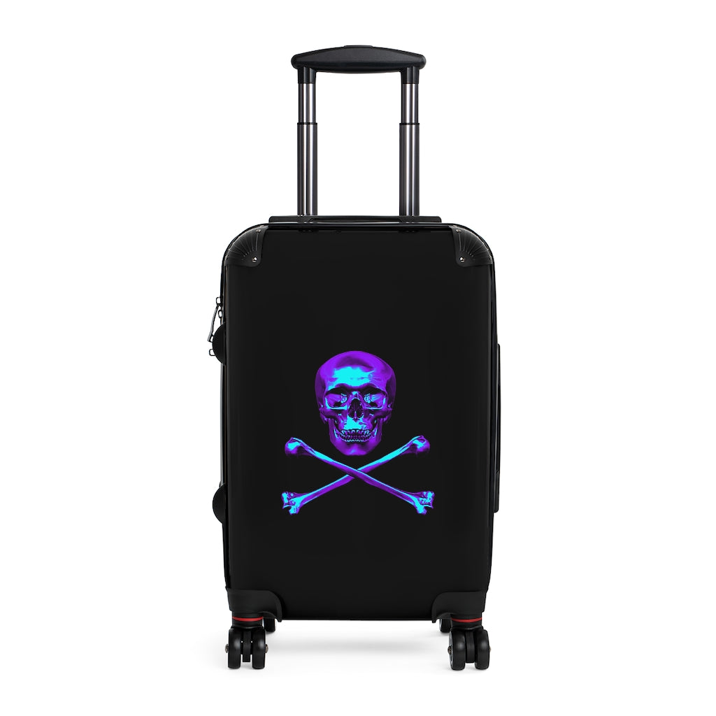 Getrott Black Purple Blue Skull & Bones Cabbin Luggage Carry-On Travel Check Luggage 4-Wheel Spinner Suitcase Bag Multiple Colors and Sizes