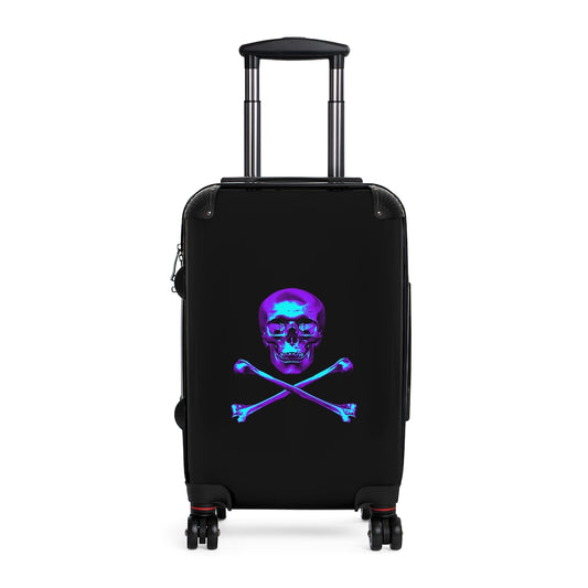 Getrott Black Purple Blue Skull & Bones Cabbin Luggage Carry-On Travel Check Luggage 4-Wheel Spinner Suitcase Bag Multiple Colors and Sizes-Bags-Geotrott
