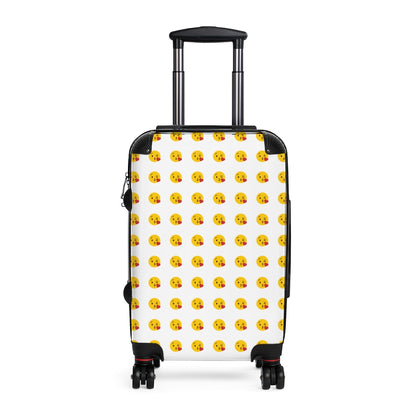 Getrott Emojis Face Blowing a Kiss Cabin Suitcase Extended Storage Adjustable Telescopic Handle Double wheeled Polycarbonate Hard-shell Built-in Lock-Bags-Geotrott