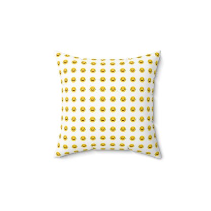 Geotrott Emojis Face with Tears of Joy White Spun Polyester Square Pillow-Home Decor-Geotrott