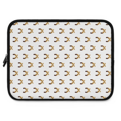 Getrott Gold Magnum Guns Pattern White Laptop Sleeve-Laptop Sleeve-Geotrott