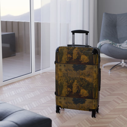 Getrott Adoration of the Magi (Leonardo) by Leonardo Da Vinci Black Cabin Suitcase Extended Storage Adjustable Telescopic Handle Double wheeled Polycarbonate Hard-shell Built-in Lock-Bags-Geotrott