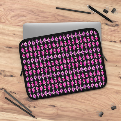 Getrott Pink Goldfish Pattern Black Laptop Sleeve-Laptop Sleeve-Geotrott