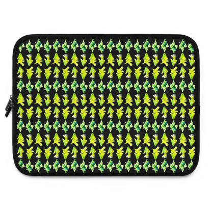 Getrott Green Goldfish Pattern Black Laptop Sleeve-Laptop Sleeve-Geotrott