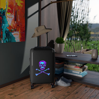 Getrott Black Purple Blue Skull & Bones Cabbin Luggage Carry-On Travel Check Luggage 4-Wheel Spinner Suitcase Bag Multiple Colors and Sizes-Bags-Geotrott