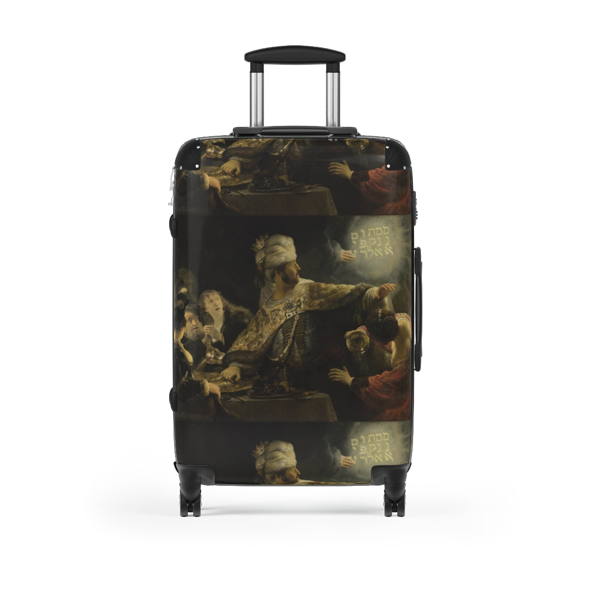 Getrott Belshazzars Feast by Rembrandt Black Cabin Suitcase Extended Storage Adjustable Telescopic Handle Double wheeled Polycarbonate Hard-shell Built-in Lock-Bags-Geotrott