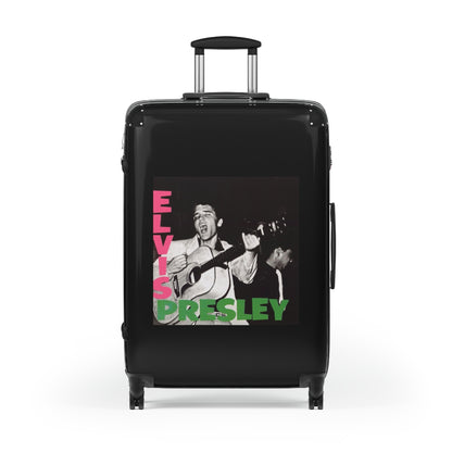 Getrott Elvis Presley Elvis Presley 1956 Black Cabin Suitcase Extended Storage Adjustable Telescopic Handle Double wheeled Polycarbonate Hard-shell Built-in Lock-Bags-Geotrott