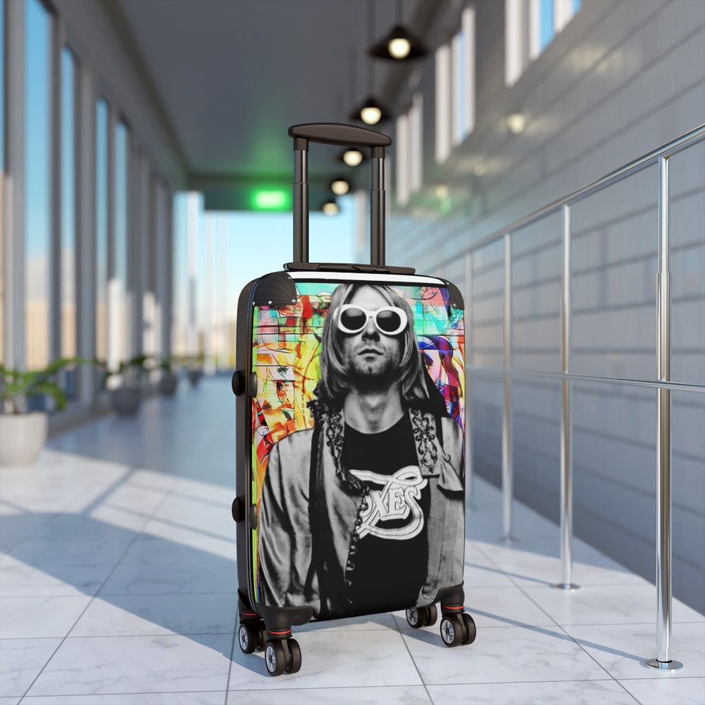 Getrott Eddy Bogaert Graffiti Art Nirvana Kurt Cobain Cabin Suitcase Inner Pockets Extended Storage Adjustable Telescopic Handle Inner Pockets Double wheeled Polycarbonate Hard-shell Built-in Lock