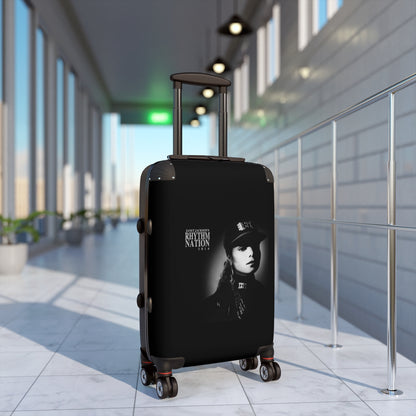 Getrott Janet Jackson Rhytm Nation 1814 Black Cabin Suitcase Extended Storage Adjustable Telescopic Handle Double wheeled Polycarbonate Hard-shell Built-in Lock-Bags-Geotrott