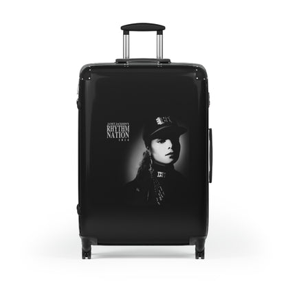 Getrott Janet Jackson Rhytm Nation 1814 Black Cabin Suitcase Extended Storage Adjustable Telescopic Handle Double wheeled Polycarbonate Hard-shell Built-in Lock-Bags-Geotrott