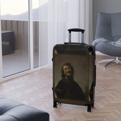 Getrott Rembrandt Laughing by Rembrandt Black Cabin Suitcase Extended Storage Adjustable Telescopic Handle Double wheeled Polycarbonate Hard-shell Built-in Lock-Bags-Geotrott