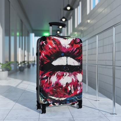 Getrott Eddy Bogaert Graffiti Art Hot Lips Cabin Suitcase Extended Storage Adjustable Telescopic Handle Double wheeled Polycarbonate Hard-shell Built-in Lock-Bags-Geotrott