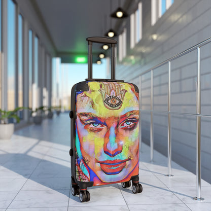 Getrott Eddy Bogaert Graffiti Art Girl Face Thir Eye Cabin Suitcase Extended Storage Adjustable Telescopic Handle Double wheeled Polycarbonate Hard-shell Built-in Lock-Bags-Geotrott