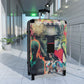 Getrott Cool Alien Graffiti Painting Cabin Suitcase Inner Pockets Extended Storage Adjustable Telescopic Handle Inner Pockets Double wheeled Polycarbonate Hard-shell Built-in Lock