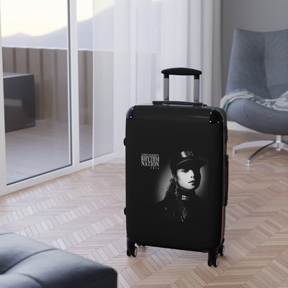 Getrott Janet Jackson Rhytm Nation 1814 Black Cabin Suitcase Extended Storage Adjustable Telescopic Handle Double wheeled Polycarbonate Hard-shell Built-in Lock-Bags-Geotrott