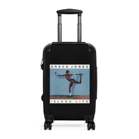 Getrott Grace Jones Island Life 1985 Black Cabin Suitcase Extended Storage Adjustable Telescopic Handle Double wheeled Polycarbonate Hard-shell Built-in Lock-Bags-Geotrott