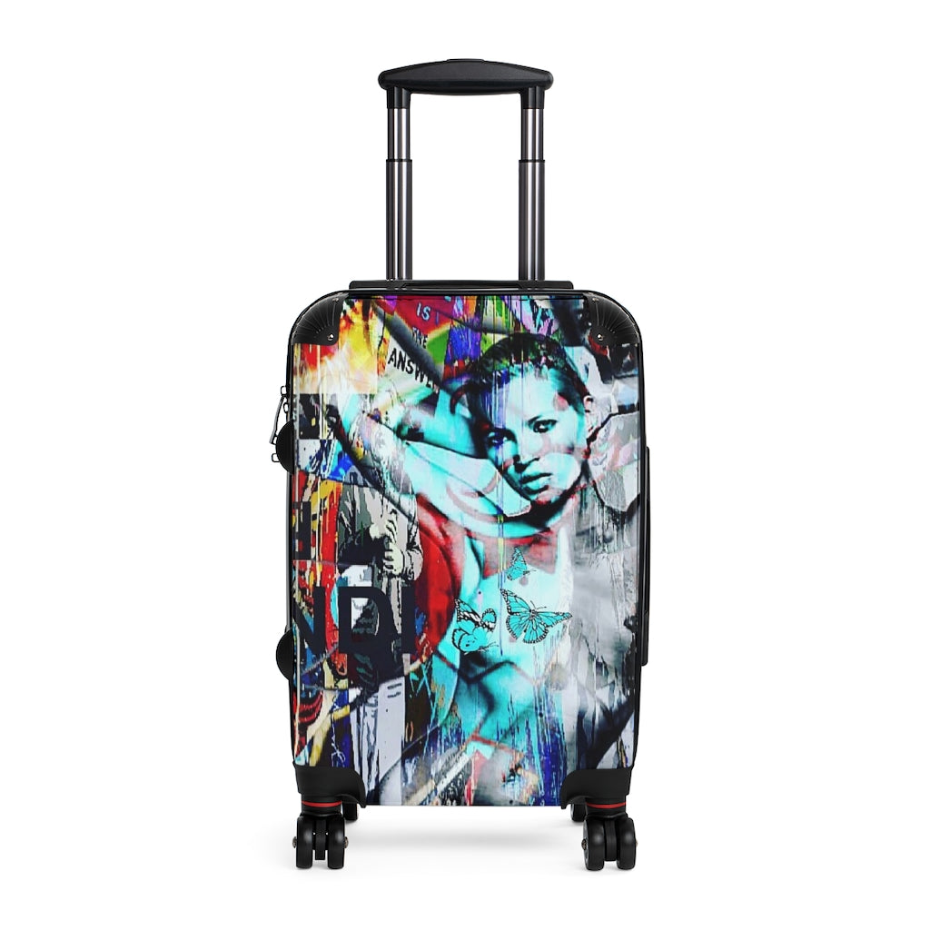 Getrott Eddy Bogaert Graffiti Art Girl Katre Moss Fendi Cabin Suitcase Extended Storage Adjustable Telescopic Handle Double wheeled Polycarbonate Hard-shell Built-in Lock-Bags-Geotrott