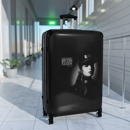 Getrott Janet Jackson Rhytm Nation 1814 Black Cabin Suitcase Extended Storage Adjustable Telescopic Handle Double wheeled Polycarbonate Hard-shell Built-in Lock-Bags-Geotrott