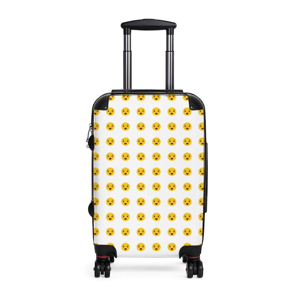 Getrott Emojis Face with Crossed-Out Eyes Cabin Suitcase Inner Pockets Extended Storage Adjustable Telescopic Handle Inner Pockets Double wheeled Polycarbonate Hard-shell Built-in Lock