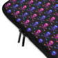 Getrott Pink Blue Skull and Bones Pattern Black Laptop Sleeve
