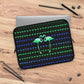Getrott Blue Green Flamingos Kissing Pattern Black Laptop Sleeve