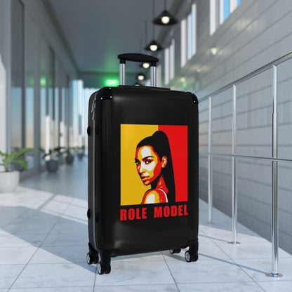 Getrott Kim Kardashian Role Model Black, Red, Yellow Cabin Suitcase Extended Storage Adjustable Telescopic Handle Double wheeled Polycarbonate Hard-shell Built-in Lock-Bags-Geotrott