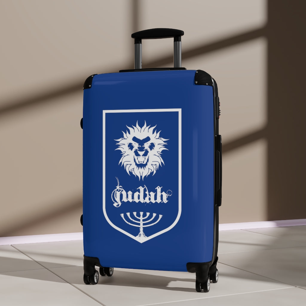 Getrott Tribes of Israel Judah Blue Cabin Suitcase Inner Pockets Extended Storage Adjustable Telescopic Handle Inner Pockets Double wheeled Polycarbonate Hard-shell Built-in Lock