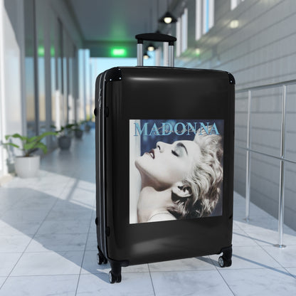 Getrott Madonna True Blue 1986 Black Cabin Suitcase Extended Storage Adjustable Telescopic Handle Double wheeled Polycarbonate Hard-shell Built-in Lock-Bags-Geotrott