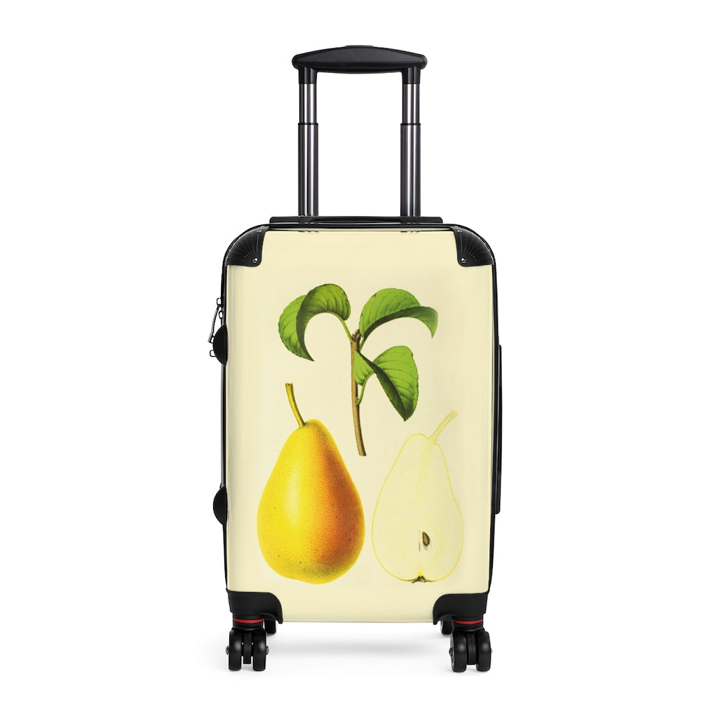Getrott Yellow Pear Farm Collection Cabin Suitcase Inner Pockets Extended Storage Adjustable Telescopic Handle Inner Pockets Double wheeled Polycarbonate Hard-shell Built-in Lock