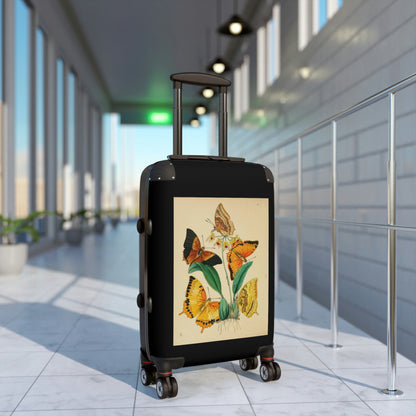 Getrott Butterflies Macrolepidopteran Rhopalocera Yellow Lepidoptera Cabin Suitcase Rolling Luggage Extended Storage Adjustable Telescopic Handle Double wheeled Polycarbonate Hard-shell Built-in Lock-Bags-Geotrott