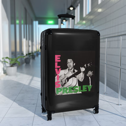 Getrott Elvis Presley Elvis Presley 1956 Black Cabin Suitcase Extended Storage Adjustable Telescopic Handle Double wheeled Polycarbonate Hard-shell Built-in Lock-Bags-Geotrott