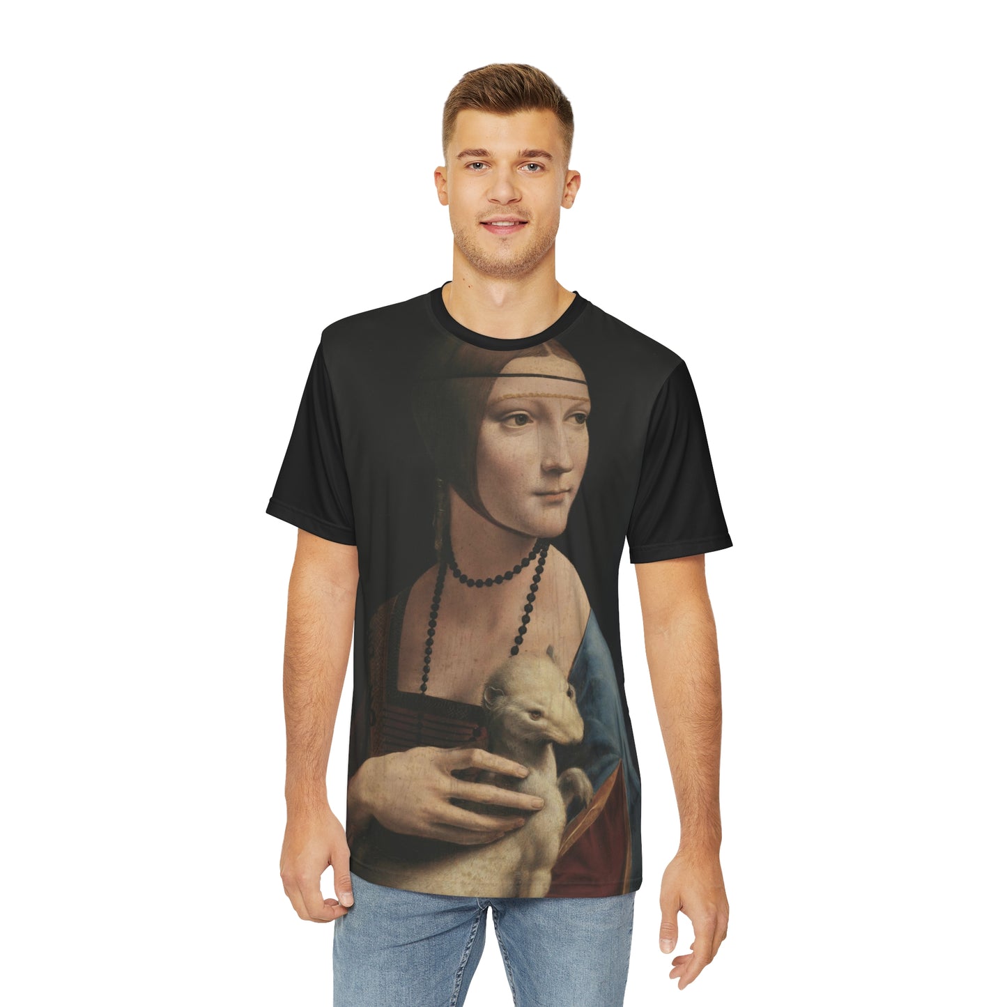 Lady with an Ermine Leonardo da Vinci Classic Art Men's Polyester Tee (AOP)