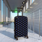 Getrott Magnum Guns Crossed Emblem Blue Pattern Black Cabin Luggage Inner Pockets Extended Storage Adjustable Telescopic Handle Inner Pockets Double wheeled Polycarbonate Hard-shell Built-in Lock