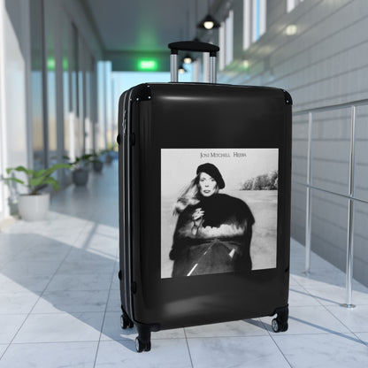 Getrott Joni Mitchell Hejira 1976 Black Cabin Suitcase Extended Storage Adjustable Telescopic Handle Double wheeled Polycarbonate Hard-shell Built-in Lock-Bags-Geotrott