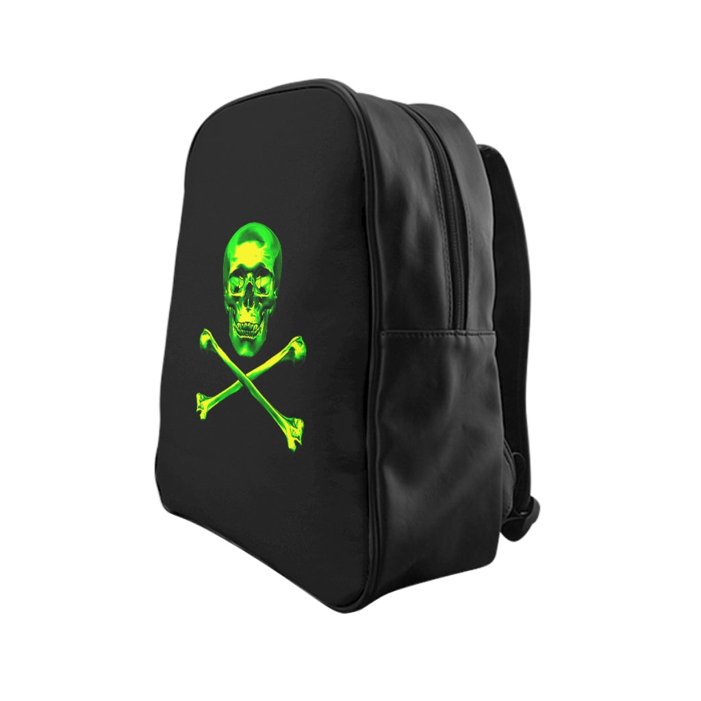 Getrott Skull and Bones Black Green School Backpack Carry-On Travel Check Luggage 4-Wheel Spinner Suitcase Bag Multiple Colors and Sizes