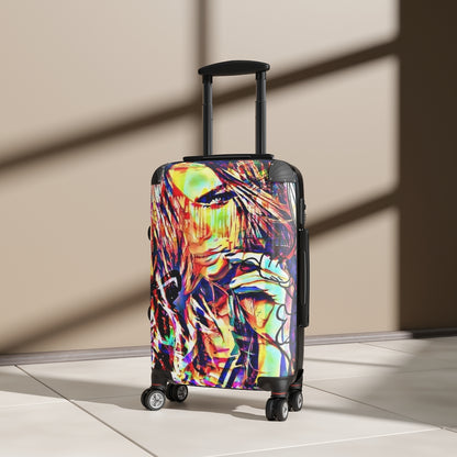 Getrott Eddy Bogaert Graffiti Art Girl Face 5 Cabin Suitcase Extended Storage Adjustable Telescopic Handle Double wheeled Polycarbonate Hard-shell Built-in Lock-Bags-Geotrott