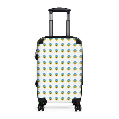 Getrott Emojis Fearful Face Cabin Suitcase Extended Storage Adjustable Telescopic Handle Double wheeled Polycarbonate Hard-shell Built-in Lock-Bags-Geotrott