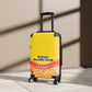 Getrott Ramen Noodles Yellow Cabin Suitcase Inner Pockets Extended Storage Adjustable Telescopic Handle Inner Pockets Double wheeled Polycarbonate Hard-shell Built-in Lock