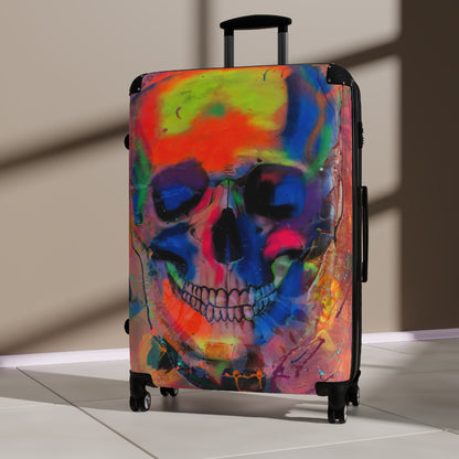 Getrott Eddy Bogaert Halloween Skull Graffiti Art Collection Poster 2 Black Cabin Suitcase Extended Storage Adjustable Telescopic Handle Double wheeled Polycarbonate Hard-shell Built-in Lock-Bags-Geotrott