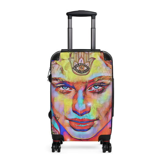 Getrott Eddy Bogaert Graffiti Art Girl Face Thir Eye Cabin Suitcase Extended Storage Adjustable Telescopic Handle Double wheeled Polycarbonate Hard-shell Built-in Lock-Bags-Geotrott