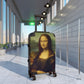Getrott The Mona Lisa by Leonardo Da Vinci Black Cabin Suitcase Inner Pockets Extended Storage Adjustable Telescopic Handle Inner Pockets Double wheeled Polycarbonate Hard-shell Built-in Lock