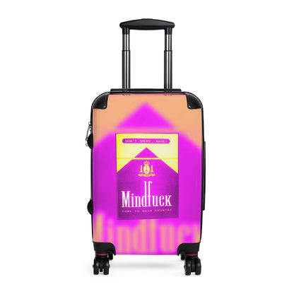 Getrott Dont Smoke Rave MindFuck Come to Nasa Country Nightclub Pink Flyer Cabin Suitcase Extended Storage Adjustable Telescopic Handle Double wheeled Polycarbonate Hard-shell Built-in Lock-Bags-Geotrott