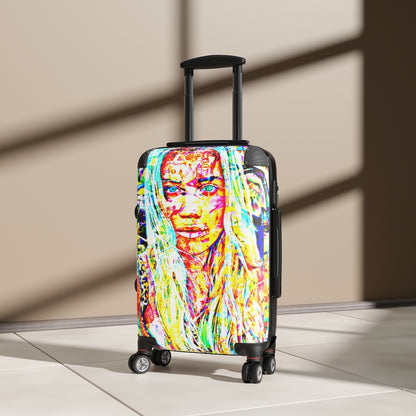 Getrott Aria Face Graffiti Art Cabin Suitcase Extended Storage Adjustable Telescopic Handle Double wheeled Polycarbonate Hard-shell Built-in Lock-Bags-Geotrott