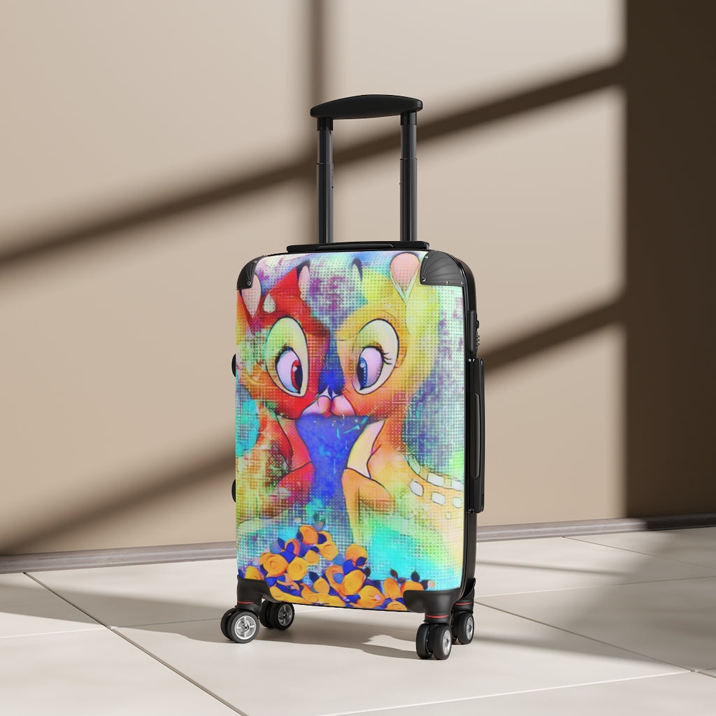 Getrott Eddy Bogaert Graffiti Art Bambi Kiss Cabin Suitcase Extended Storage Adjustable Telescopic Handle Double wheeled Polycarbonate Hard-shell Built-in Lock-Bags-Geotrott