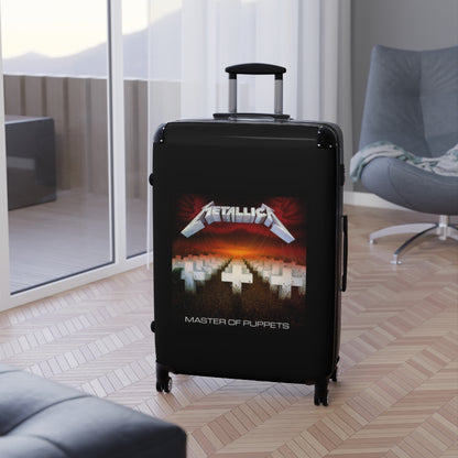 Getrott Metallica Master of Puppets 1986 Black Cabin Suitcase Extended Storage Adjustable Telescopic Handle Double wheeled Polycarbonate Hard-shell Built-in Lock-Bags-Geotrott