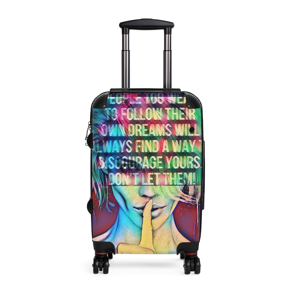 Getrott Eddy Bogaert Graffiti Art Girl Face 10 Cabin Suitcase Extended Storage Adjustable Telescopic Handle Double wheeled Polycarbonate Hard-shell Built-in Lock-Bags-Geotrott