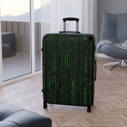 Getrott The Matrix Reloaded Resurrections Revolutions Trilogy Matrixmovies Glitch in the Matrix Animatrix Keanu Reeves World Classic Poster Black Cabin Suitcase Carry-On Travel Check Luggage 4-Wheel Spinner Suitcase Bag Multiple Colors and Sizes-Bags-Geotrott