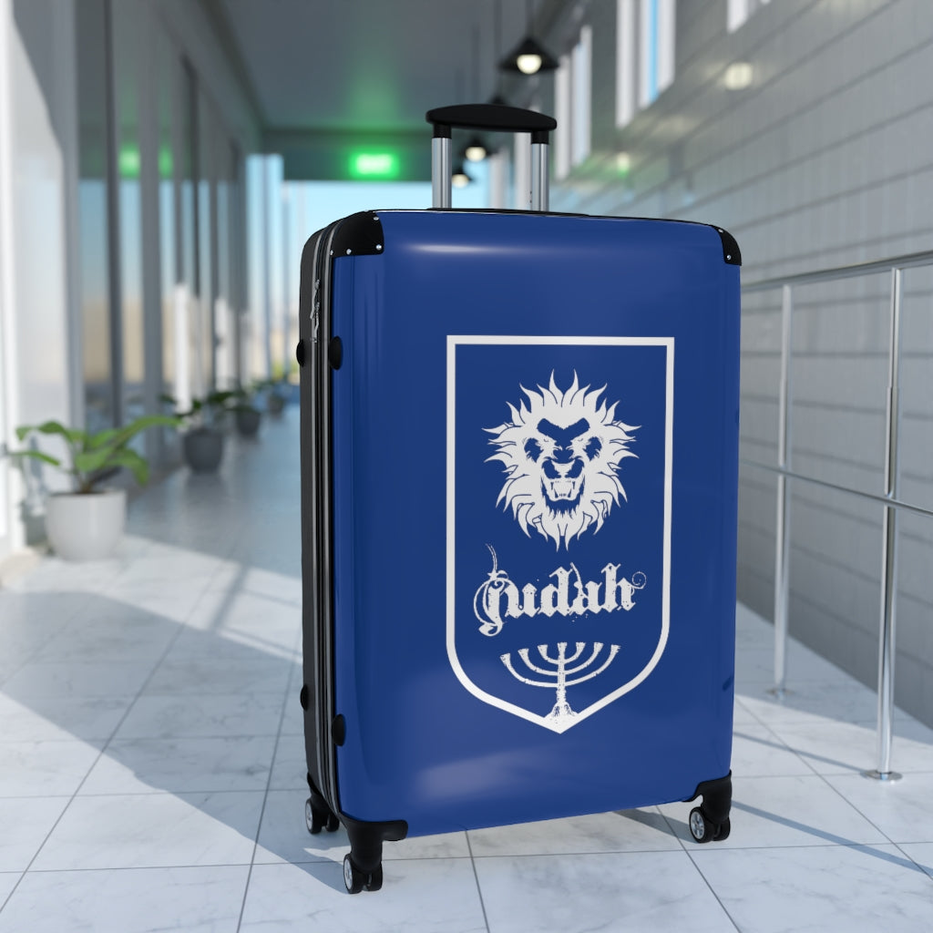 Getrott Tribes of Israel Judah Blue Cabin Suitcase Inner Pockets Extended Storage Adjustable Telescopic Handle Inner Pockets Double wheeled Polycarbonate Hard-shell Built-in Lock