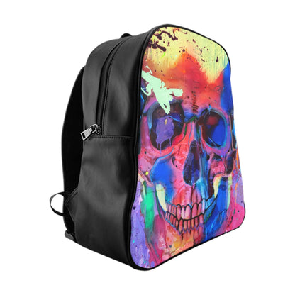 Getrott Eddy Bogaert Halloween Skull Graffiti Art Collection Poster 1 Black School Backpack Carry-On Travel Check Luggage 4-Wheel Spinner Suitcase Bag Multiple Colors and Sizes-Bags-Geotrott